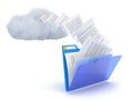 Blue folder with cloud. Royalty Free Stock Photo