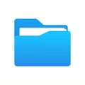 Blue Folder Icon with Document Royalty Free Stock Photo