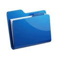Blue folder icon representing digital storage Royalty Free Stock Photo