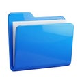 A blue folder icon on a white background representing digital files Royalty Free Stock Photo
