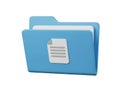 A blue folder icon with a white document on a plain white background Royalty Free Stock Photo