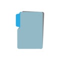 Blue folder, isolated on white background. vector icon Royalty Free Stock Photo