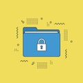 Blue Folder with Padlock - Secure Data Storage and Privacy Royalty Free Stock Photo