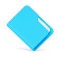 Blue folder with papers 3d. Office plastic file with documentation Royalty Free Stock Photo