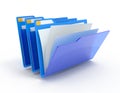 Blue folders.