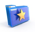 Blue folders with a star.