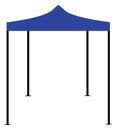blue folding tent icon. pop up gazebo symbol. canopy tent sign. flat style