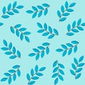 Blue foliage seamless pattern