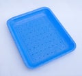 Blue food tray.