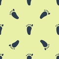 Blue Foot massage icon isolated seamless pattern on yellow background. Vector