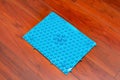 Blue foot massage pad with plastic dome