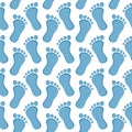 Blue footsteps seamless pattern Royalty Free Stock Photo