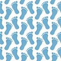 Blue footsteps seamless pattern