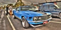 Blue Ford Mustang