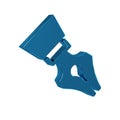 Blue Fountain pen nib icon isolated on transparent background. Pen tool sign.