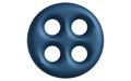 Blue FourHole Button Isolated on Transparent Background for Design and Craft Projects Royalty Free Stock Photo