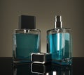 Blue fragrance bottles
