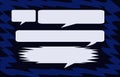 in a blue frame, there are several different shapes of callouts for text