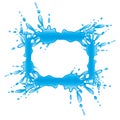 Blue frame of water splash. Royalty Free Stock Photo