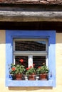 Blue framed window Royalty Free Stock Photo