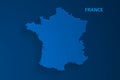 Blue France map background, vector
