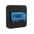 Blue Free delivery service icon isolated on transparent background. Free shipping. 24 hour and fast delivery. Black