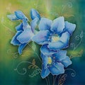 Blue freesia (batic)