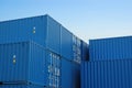 Blue freight containers Royalty Free Stock Photo