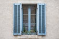 Blue french windows in Provence