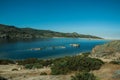 Blue fresh water at the Long Lake on highlands Royalty Free Stock Photo