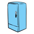 Blue fridge icon cartoon