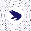 Blue Frog icon isolated on white background. Animal symbol. Abstract circle random dots. Vector Royalty Free Stock Photo