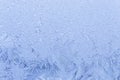 Blue frost pattern on frozen window Royalty Free Stock Photo