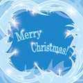 Blue frosty vector background - merry christmas Royalty Free Stock Photo
