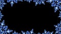 Blue Frosty Christmas Snowflakes Glittering Lights Frame Royalty Free Stock Photo