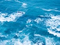 Blue frothy surface of sea water from above Royalty Free Stock Photo