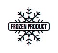 Blue frozen product on white background. Food logo. Glitch icon. Vector stock illustration.