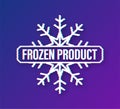 Blue frozen product on white background. Food logo. Glitch icon. Vector stock illustration.