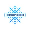 Blue frozen product on white background. Food logo. Vector stock illustration.