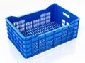 Blue fruit crate isolated on white background. 3D illustration