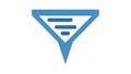 Blue Funnel Icon with Horizontal Lines and Pointer on White Background sfsdicon Royalty Free Stock Photo