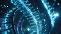 blue future DNA helix , The Concept molecular biology and biotechnology, Deoxyribonucleic acid genomes , Generative AI Royalty Free Stock Photo