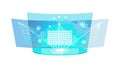 Blue Futuristic Digital Cube Technology Interface, vector design Generative AI Royalty Free Stock Photo