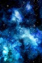 Blue galaxy background for text