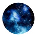 Blue galaxy background for text in circle