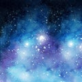 Blue Galaxy Watercolor Illustration Texture