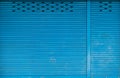 Blue galvanized iron door Royalty Free Stock Photo