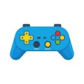 Blue game controller with colorful buttons on transparent background Royalty Free Stock Photo