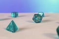 Blue game dice d20