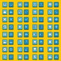 Blue game icons buttons, icons, interface